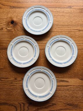 Vintage TIENSHAN Stoneware “Country Bear” Teddy Bear- set of 4 Saucers